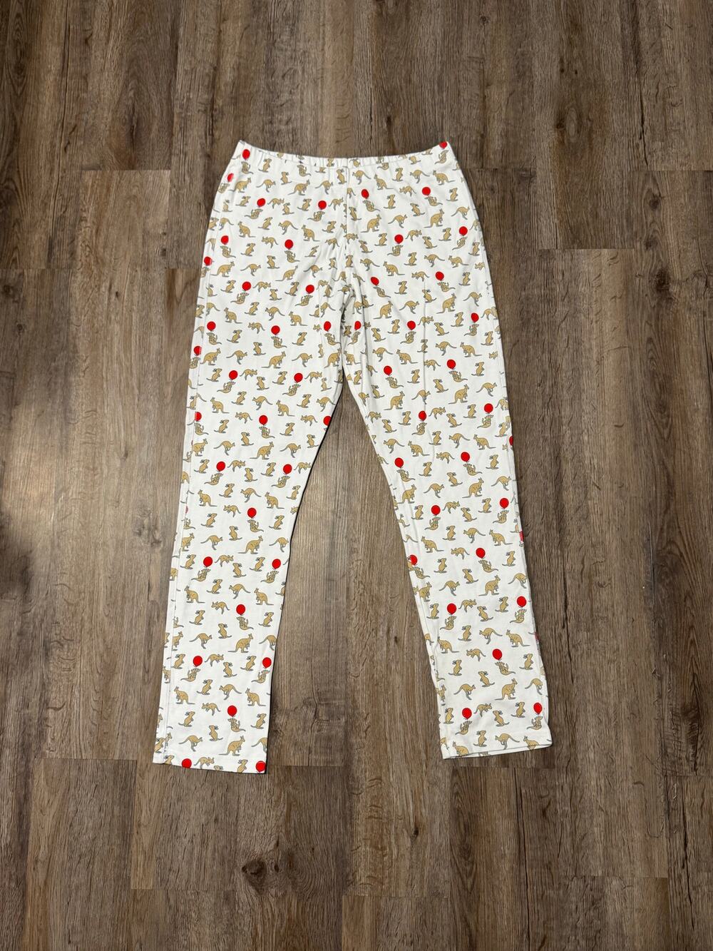 Roller Rabbit Women’s White Lochie The Roo Print Pajama Pants Size Small